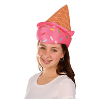 Plush Ice Cream Cone Hat - Fun & Whimsical Novelty