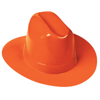 Orange Plastic Cowboy Hat - One Size Fits Most