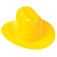Yellow Plastic Cowboy Hat - One Size Fits Most