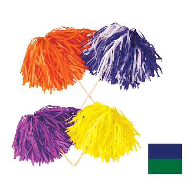 Blue & Green Tissue Pom Pom - 480 Strands for School Spirit