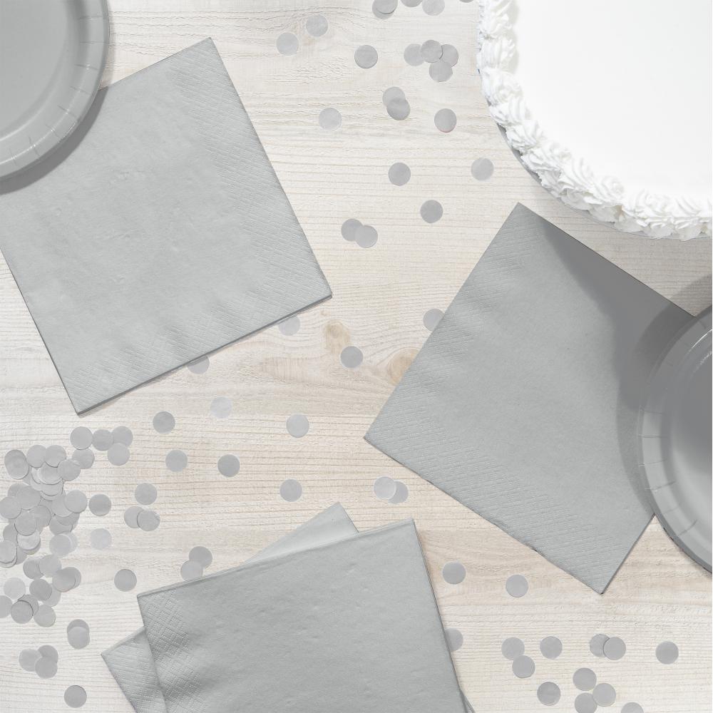 Bulk Shimmering Silver 2 Ply Luncheon Napkins (600 per Case)