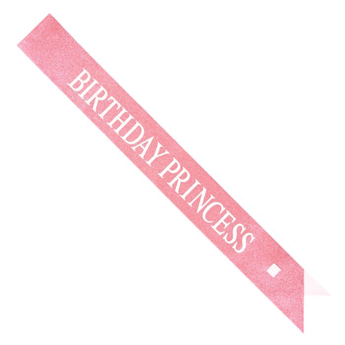 Birthday Princess Headband & Glittered Sash Set
