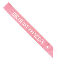 Birthday Princess Headband & Glittered Sash Set