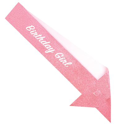 Birthday Girl Glittered Sash (1 per package)