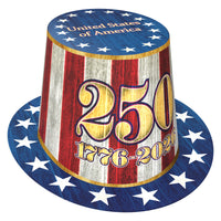 Semiquincentennial Patriotic Paper Hi-Hats (25 Pack)