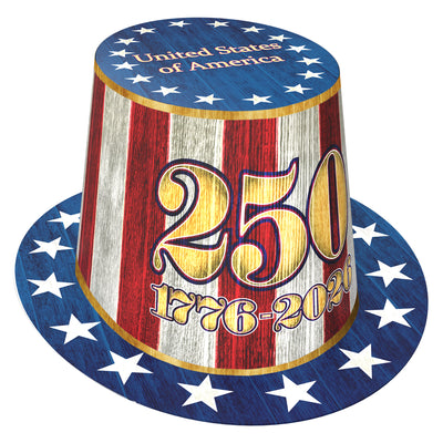 Semiquincentennial Patriotic Paper Hi-Hats (25 Pack)