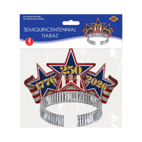 Semiquincentennial Patriotic Tiaras - 4 Pack