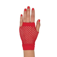 Red Fishnet Gloves - One Size Fits Most