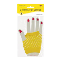 Yellow Fishnet Gloves - Costume Accessory