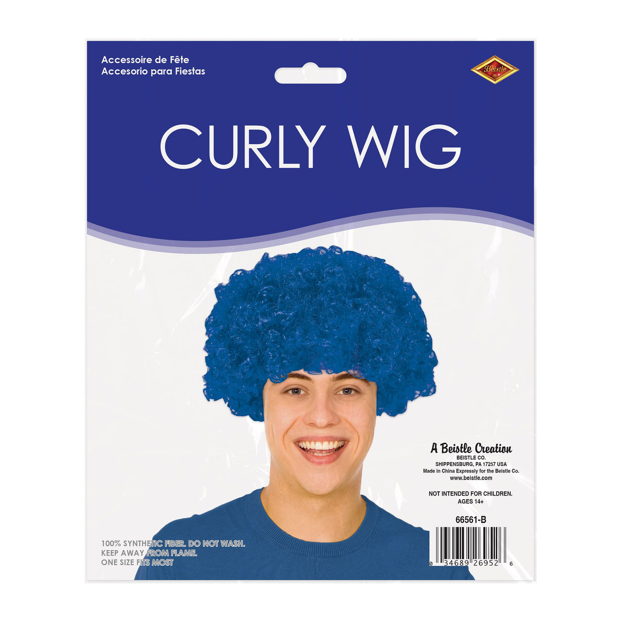 Blue Curly Wig - Fun Costume Accessory for Spirit & Halloween
