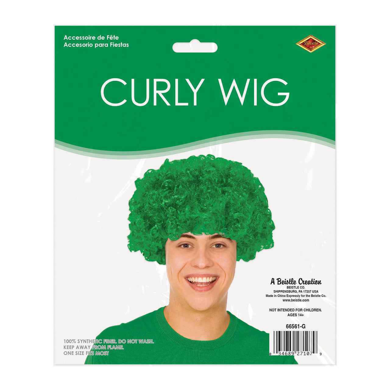 Green Curly Wig - Spirit, School & Halloween Fun