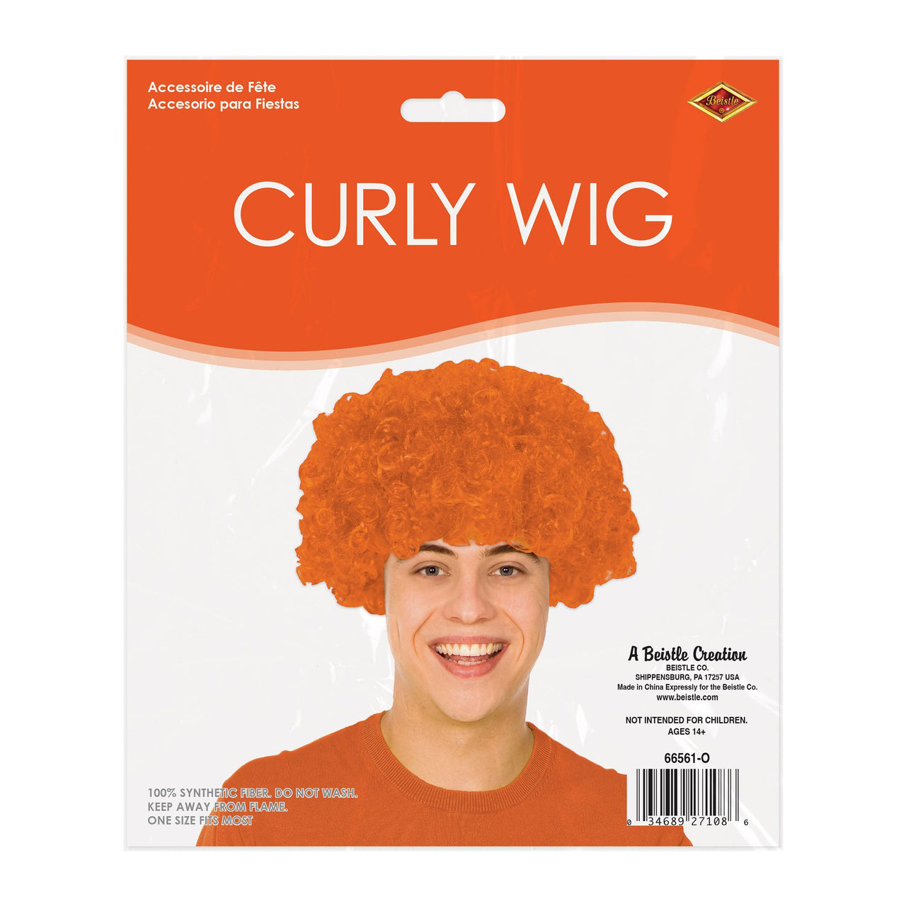 Vibrant Orange Curly Wig - Spirit & Halloween Fun!