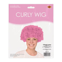 Pink Curly Wig - Spirit Colors & School Spirit Fun!