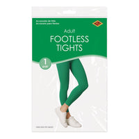Green Footless Tights - One Size Fits Most Adults