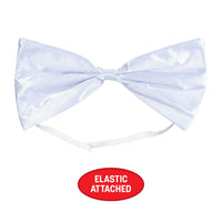 White Bow Tie - Elastic Attached | One Size Fits Most