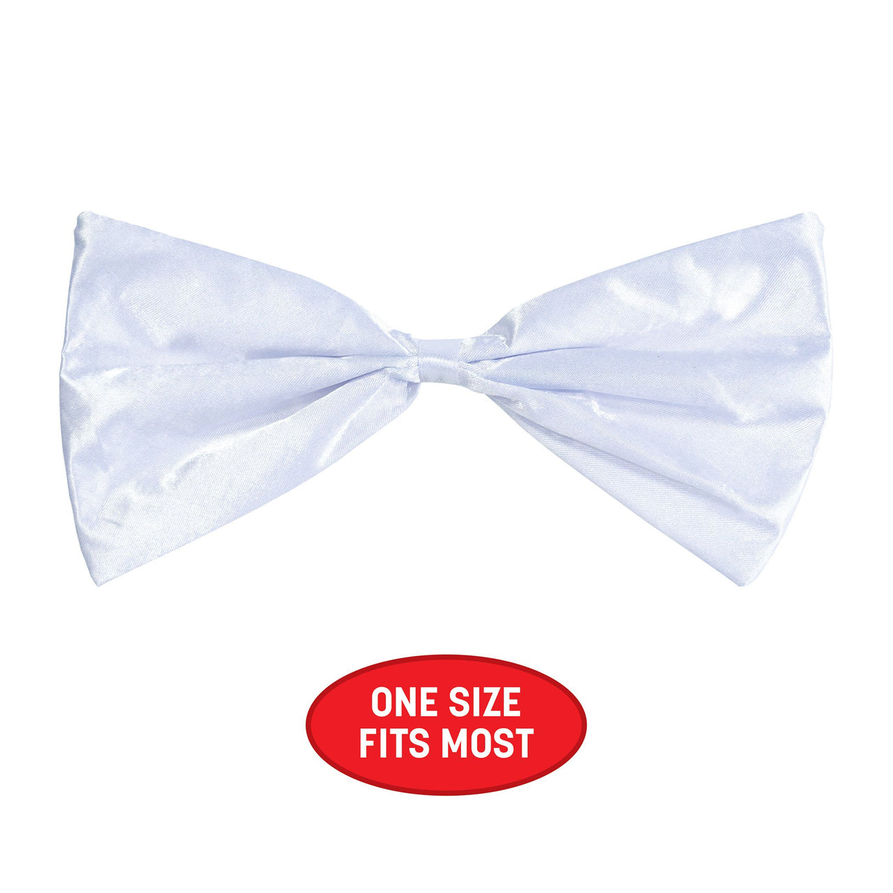 White Bow Tie - Elastic Attached | One Size Fits Most