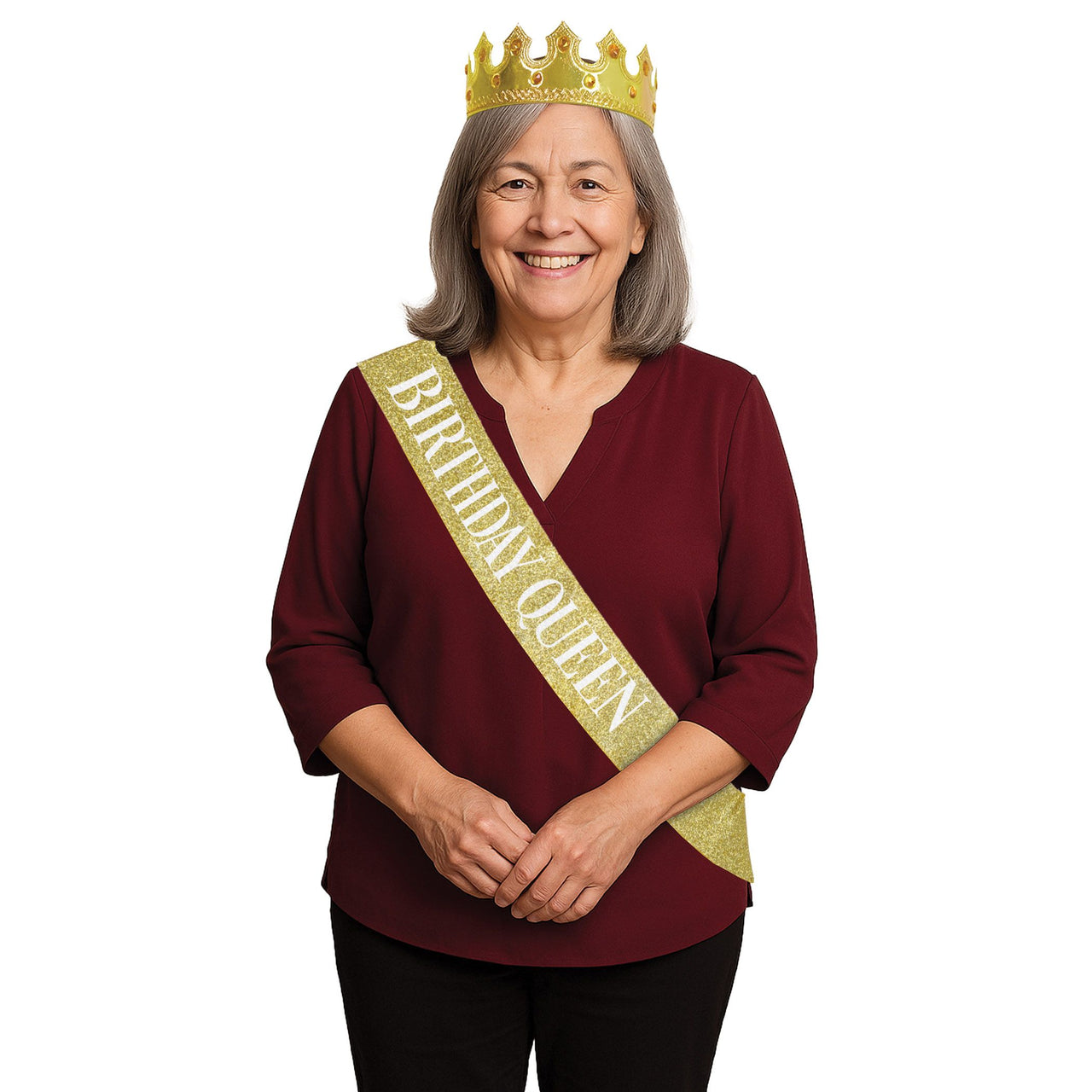 Birthday Queen Crown & Glitter Sash Set - Celebrate in Style!