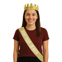 Birthday Queen Crown & Glitter Sash Set - Celebrate in Style!