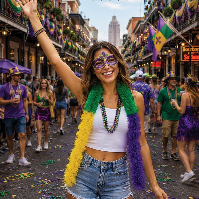 Mardi Gras Fluffy Boa - Gold, Green & Purple | 5 ft 11 inch