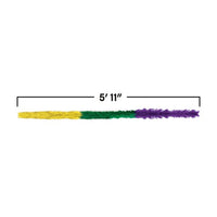 Mardi Gras Fluffy Boa - Gold, Green & Purple | 5 ft 11 inch