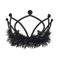 Black Plastic Tiara with Combs - School Spirit & Halloween