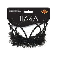 Black Plastic Tiara with Combs - School Spirit & Halloween