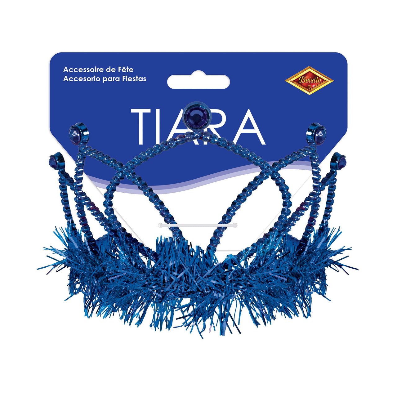 Blue Plastic Tiara with Combs - Spirit & School Events