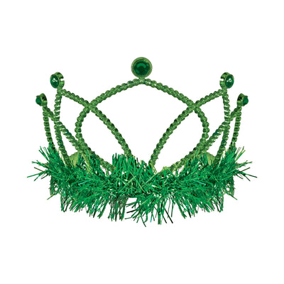 Green Plastic Tiara with Combs - Spirit & School Pride