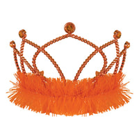 Orange Plastic Tiara with Combs - Spirit & School Events