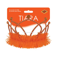 Orange Plastic Tiara with Combs - Spirit & School Events