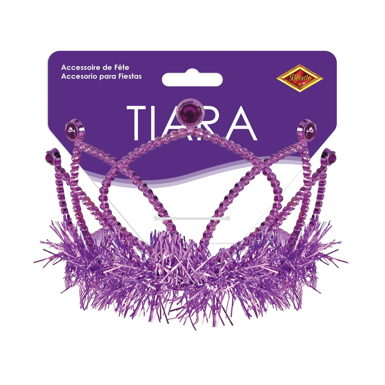 Purple Plastic Tiara with Combs - Spirit & School Event
