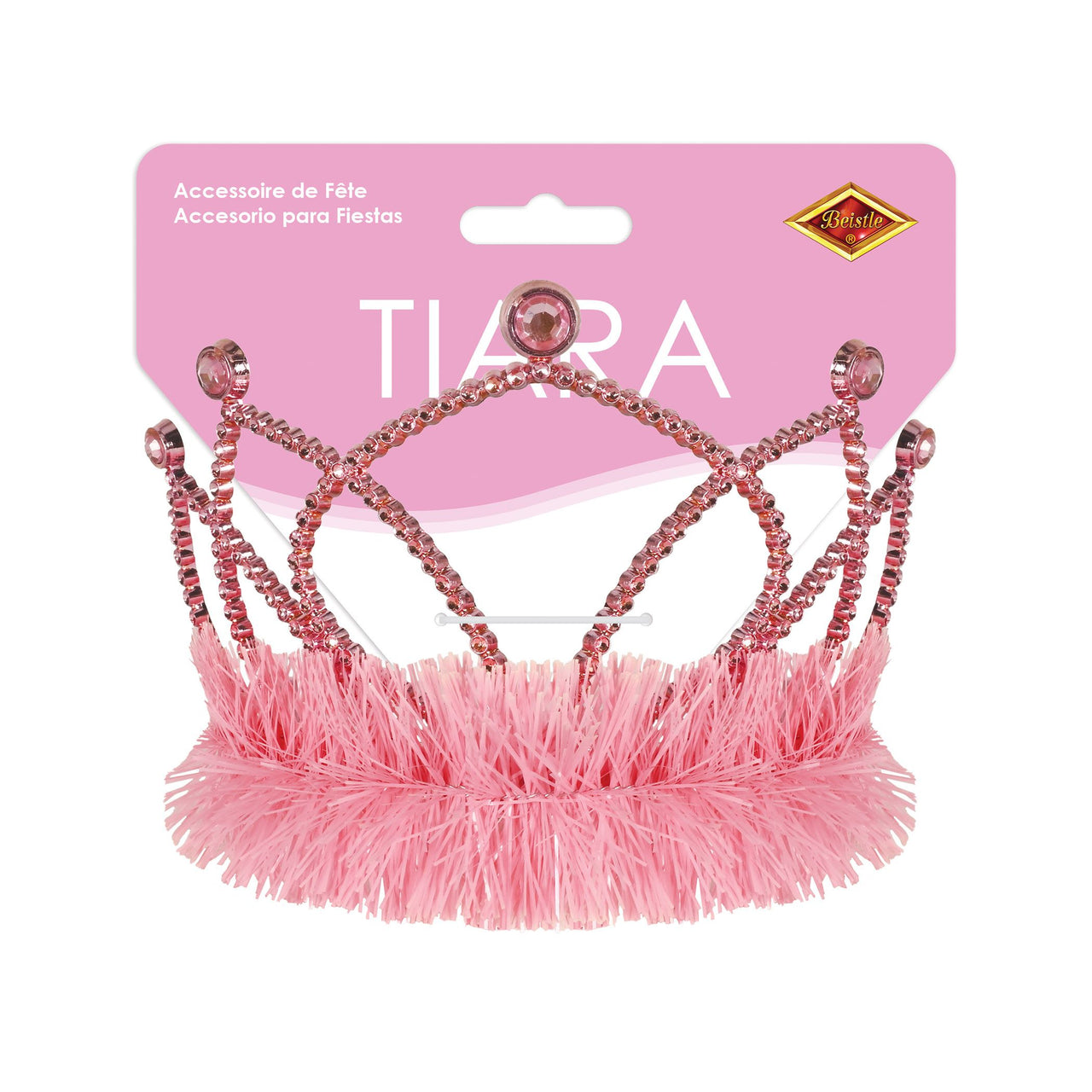 Pink Plastic Tiara with Combs - Spirit & Halloween Fun