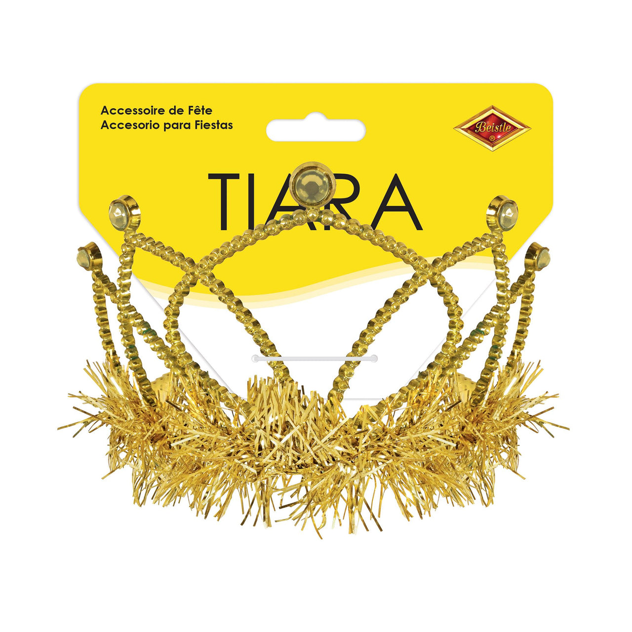 Yellow Plastic Tiara with Combs - Spirit & School Spirit