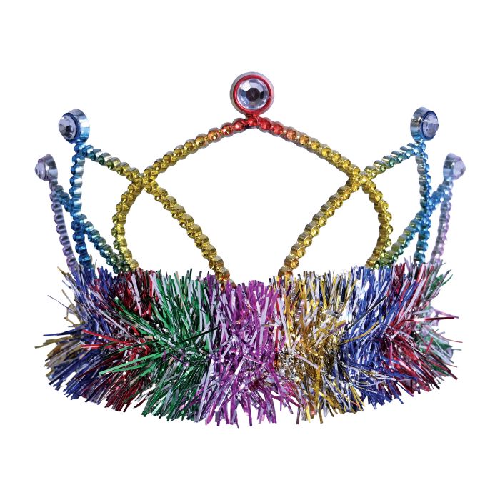 Rainbow Plastic Tiara with Combs - Fun Party Accessory