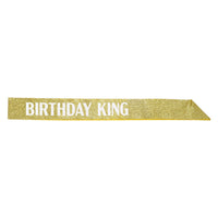 Birthday King's Crown & Glittered Sash Set - One Size Fits Most