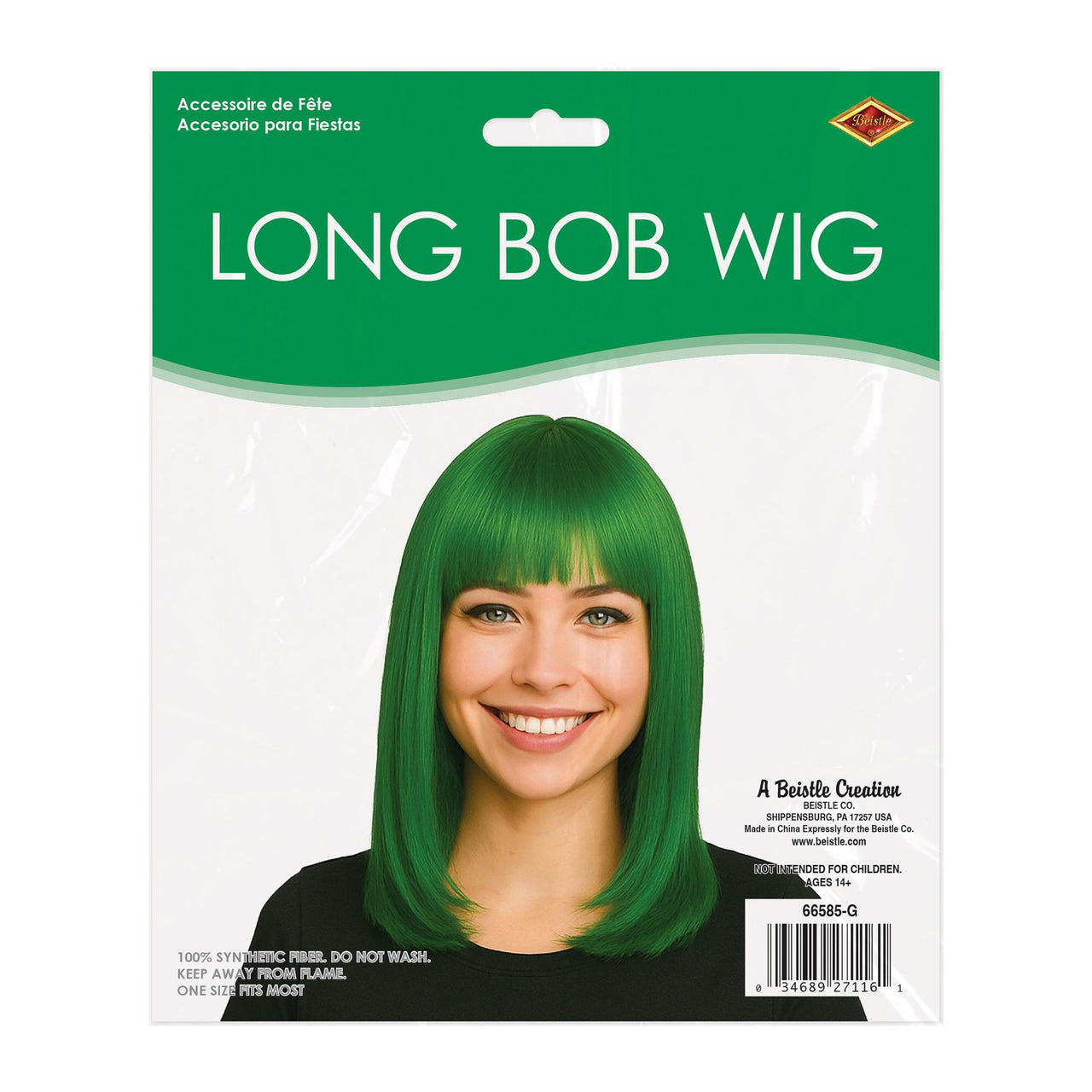 Green Long Bob Wig - Spirit & Halloween Costume Accessory