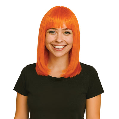 Orange Long Bob Wig - Spirit, School & Halloween Fun!