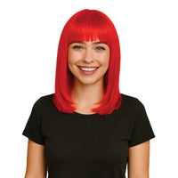 Vibrant Red Long Bob Wig - Spirit & Halloween Fun