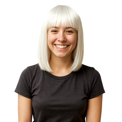 White Long Bob Wig - Spirit & Halloween Costume Accessory