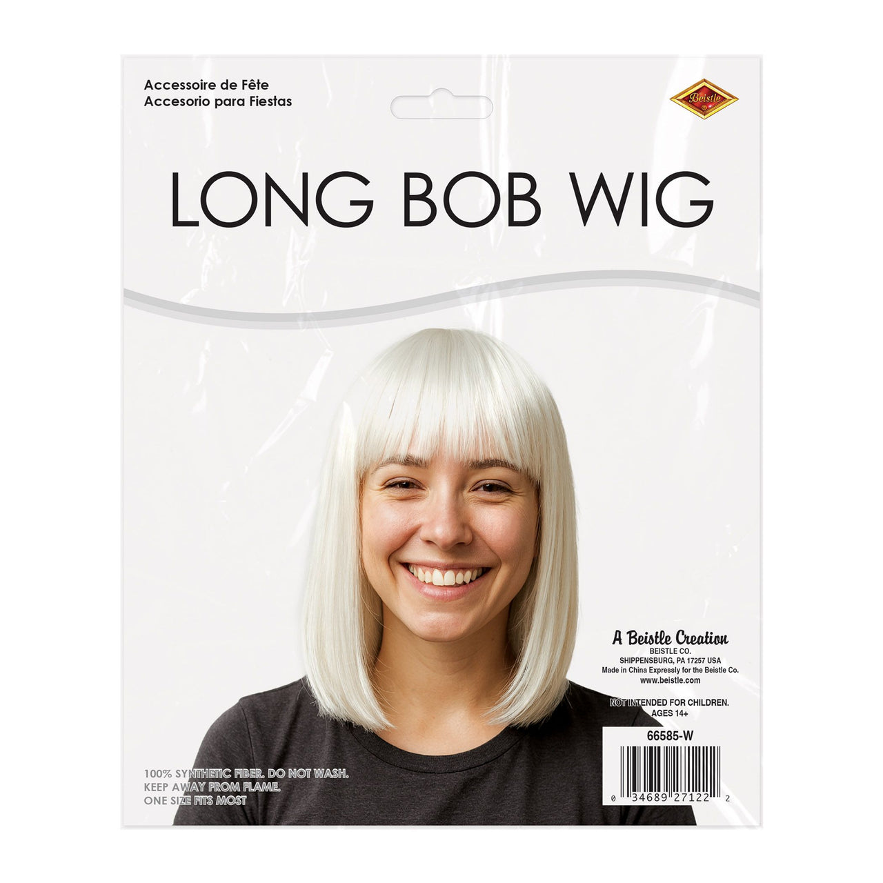 White Long Bob Wig - Spirit & Halloween Costume Accessory