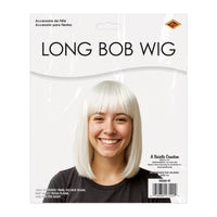 White Long Bob Wig - Spirit & Halloween Costume Accessory