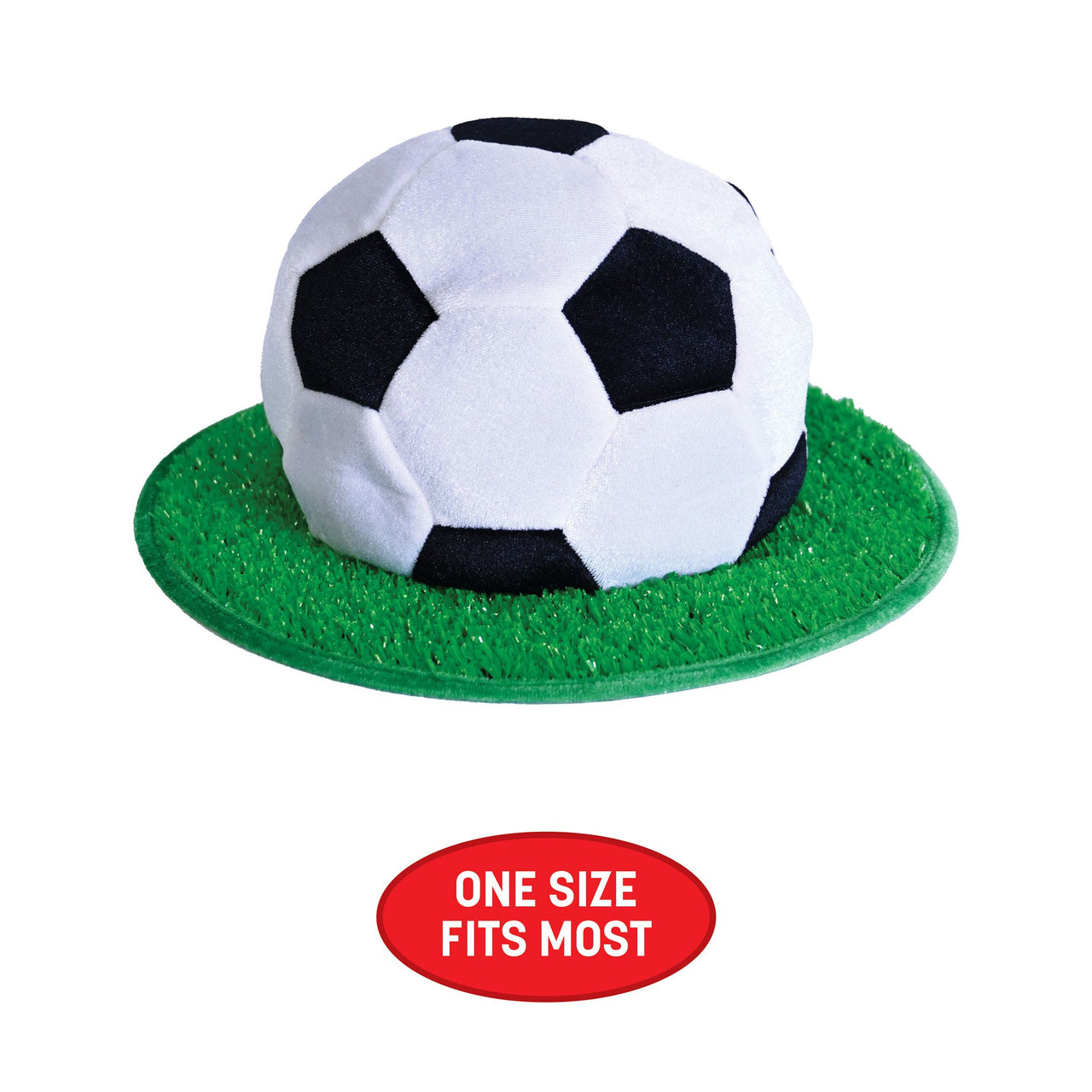 Plush Soccer Ball Hat - One Size Fits Most Sports Fans