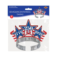 Patriotic Semiquincentennial Tiaras - 4 Pack