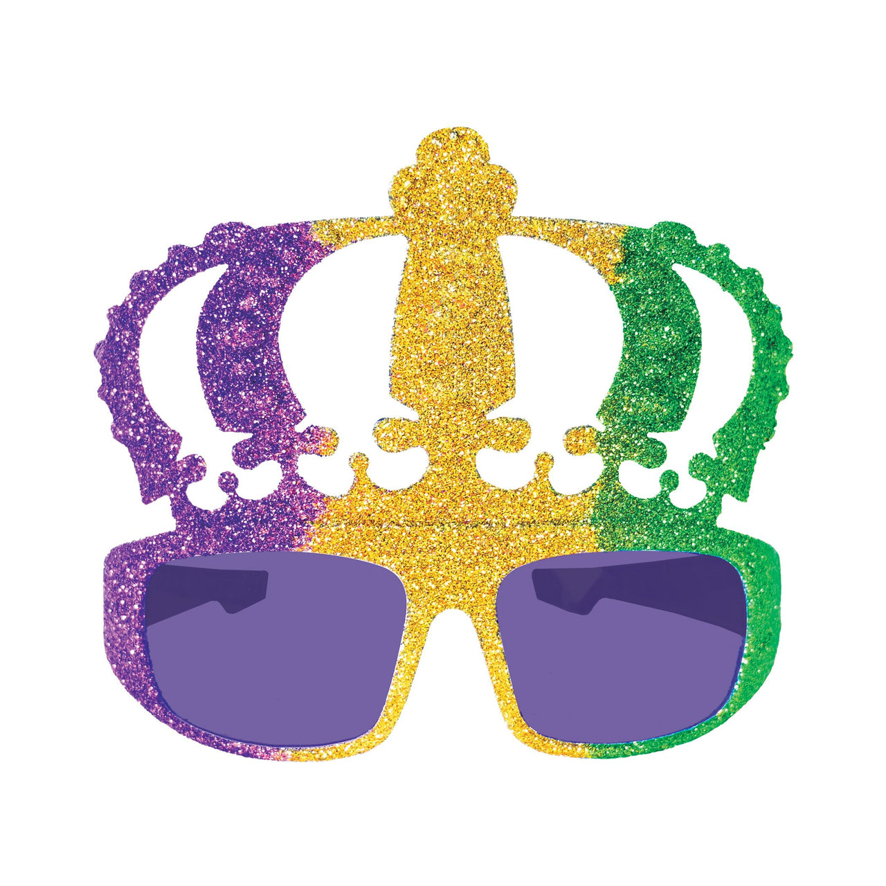Glitter Mardi Gras Crown Glasses - Festive Costume Accessory