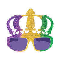 Glitter Mardi Gras Crown Glasses - Festive Costume Accessory