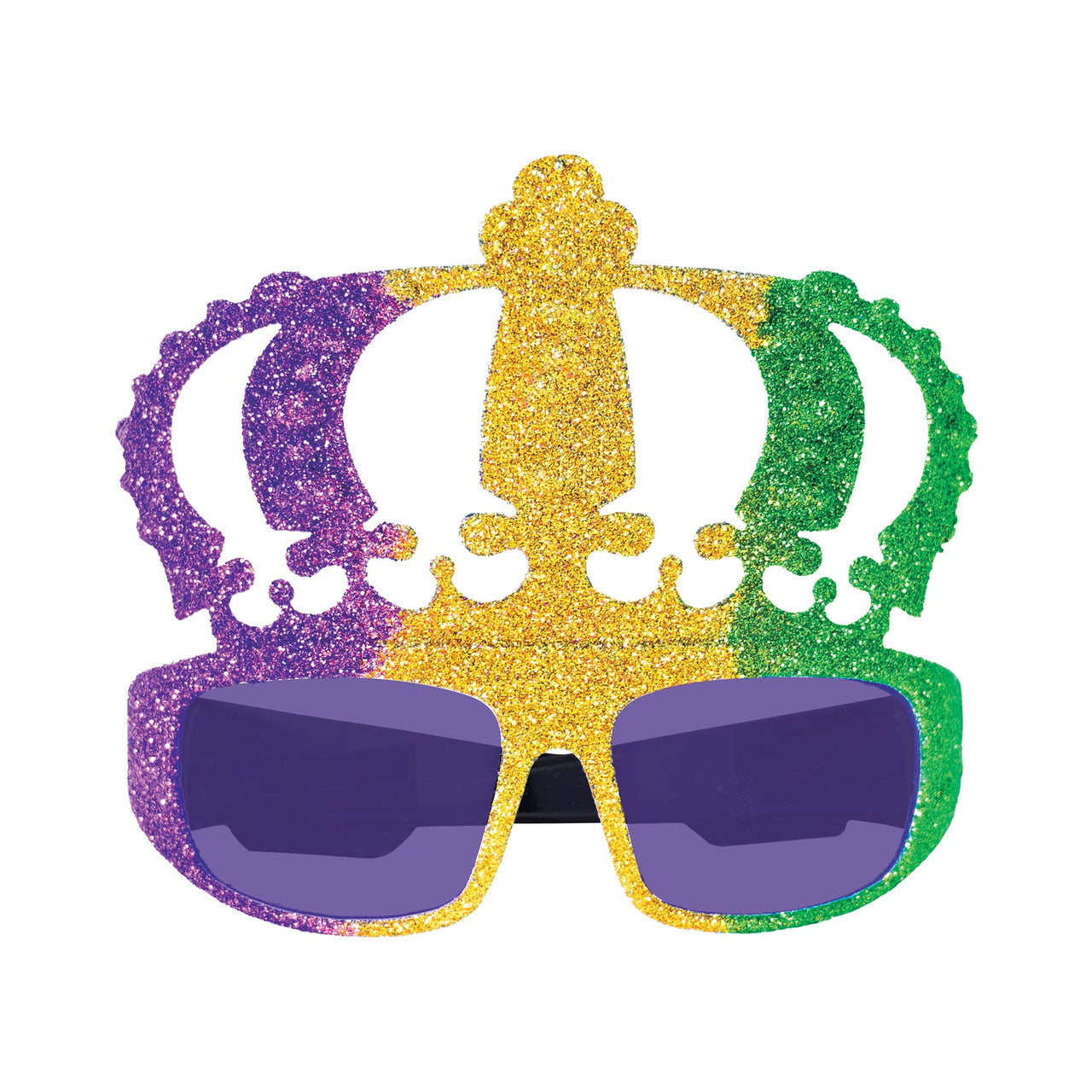 Glitter Mardi Gras Crown Glasses - Festive Costume Accessory - view 4
