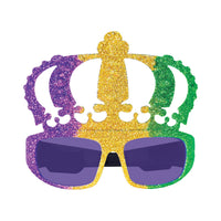 Glitter Mardi Gras Crown Glasses - Festive Costume Accessory - view 4