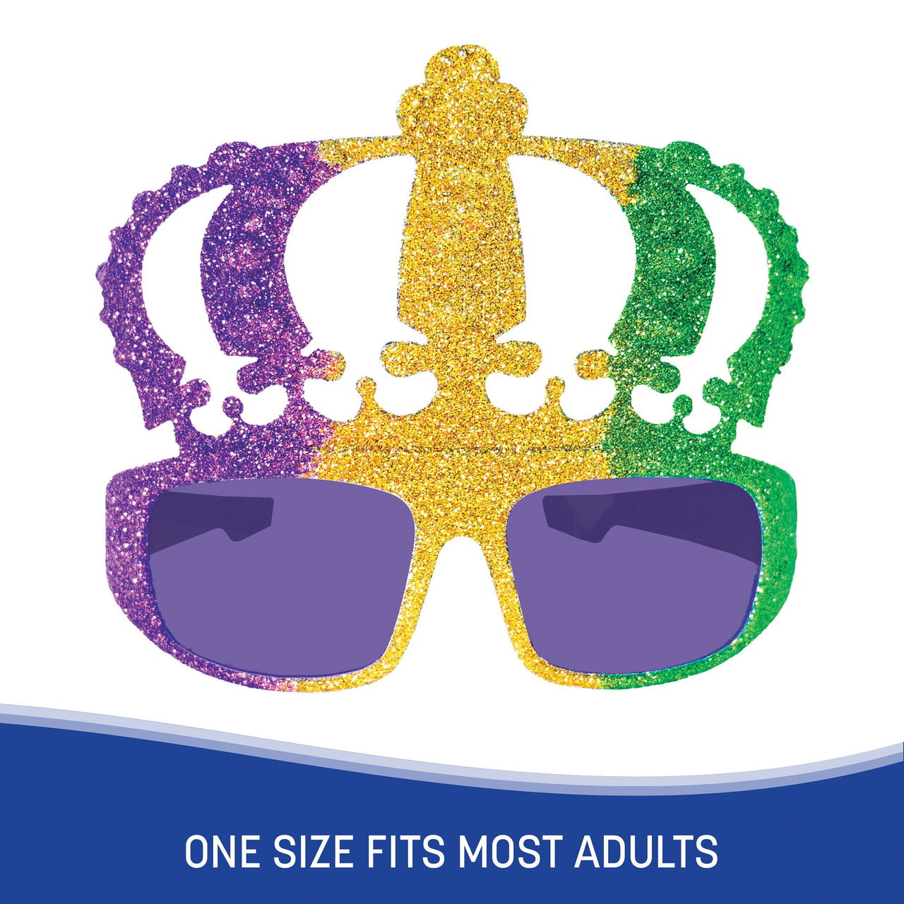 Glitter Mardi Gras Crown Glasses - Festive Costume Accessory - view 5
