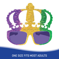 Glitter Mardi Gras Crown Glasses - Festive Costume Accessory - view 5