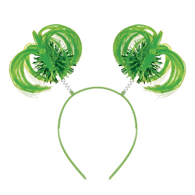 Green Ponytail Boppers Headband - School Spirit & Halloween